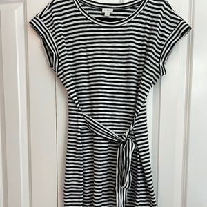 JCrew Factory Black and White Striped Summer Dress